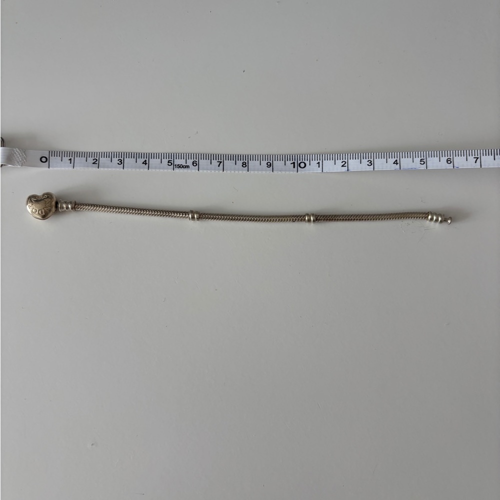 Pandora Silver Heart Clasp Snake Chain Bracelet